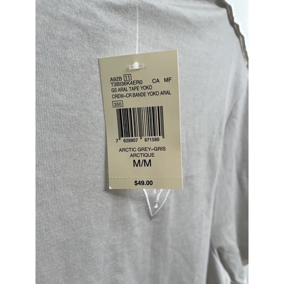NWT Guess T-Shirt Men Medium Grey Crew Neck Short Sleeve Heather Pullover Cotton - Picture 3 of 8